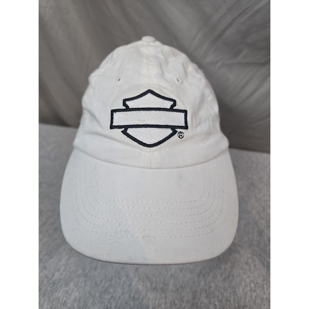 Harley‎ Davidson Women's Adjustable Logo Cap Wings Rhinestones White